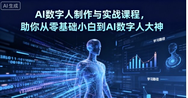 AI数字人制作与实战课程，助你从零基础小白到AI数字人大神-生财