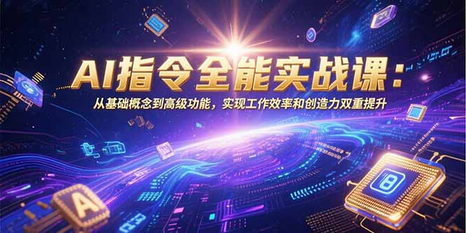 AI指令全能实战课：从基础概念到高级功能，实现工作效率和创造力双重提升-生财