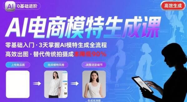 AI模特进阶课程，0基础高效生成逼真电商模特图-生财
