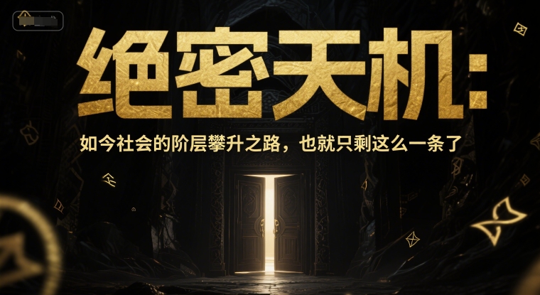 付费文章：绝密天机：如今社会的阶层攀升之路，也就只剩这么一条了-生财