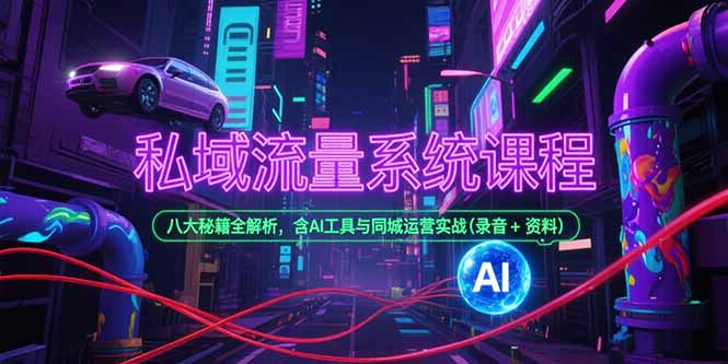 私域流量系统课程，八大秘籍全解析，含AI工具与同城运营实战(录音+资料-生财