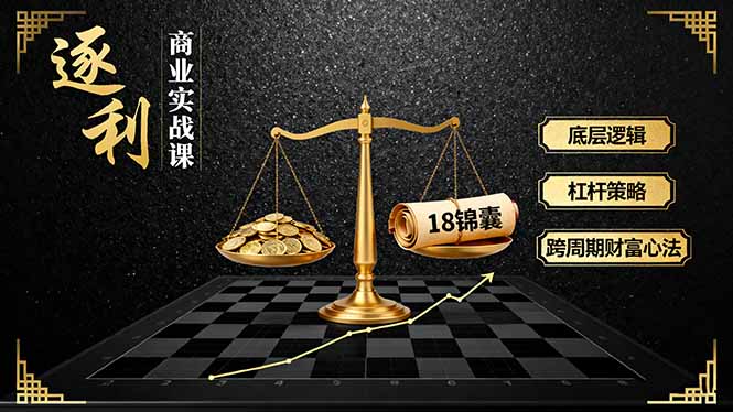 《逐 利》商业实战课，底层逻辑、杠杆策略、18锦囊，跨周期财富心法-生财