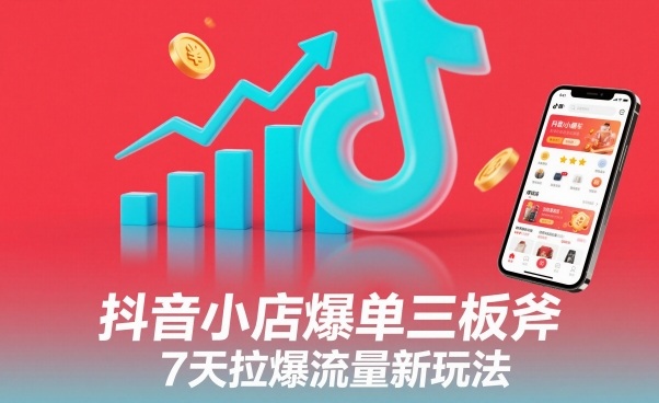 抖音小店爆单三板斧,7天拉爆流量新玩法-生财