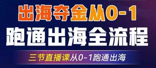 2025出海夺金从0-1跑通出海全流程，三节直播课从0-1跑通出海，教你用AI跑通全流程-生财