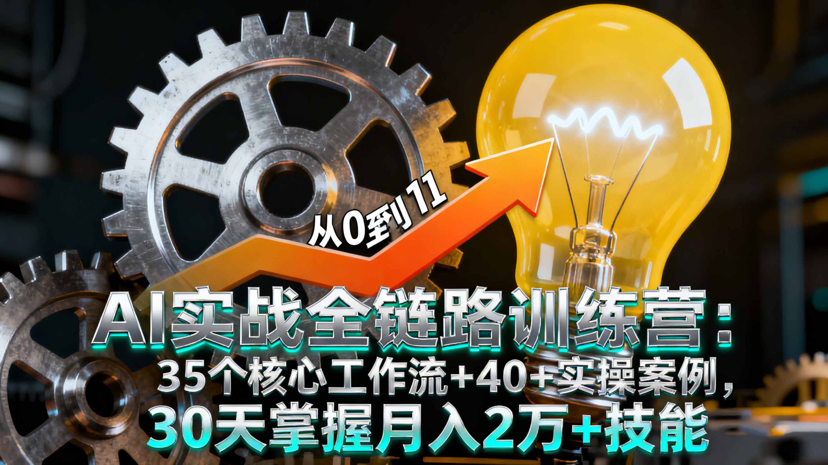 AI实战全链路训练营：35个核心工作流+40+实操案例，30天掌握月入2万+技能-生财