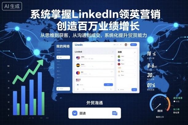 系统掌握LinkedIn领英营销，创造百万业绩增长，从思维到获客，从沟通到成交，系统化提升外贸能力-生财