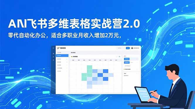 AI+飞书多维表格实战营2.0：零代码自动化办公，适合多职业月收入增加2万元-生财