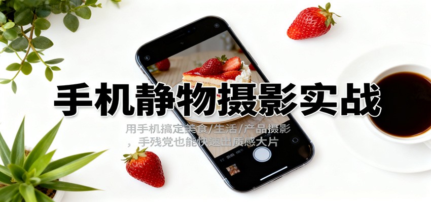 手机静物摄影实战,用手机搞定美食/生活/产品摄影,手残党也能快速出质感大片-生财