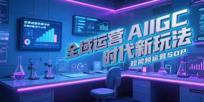 全域运营AIGC时代新玩法，文案封面设计公式，短视频运营SOP-生财