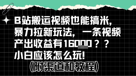 b站掘金计划？搬运视频也能挣拉新的收益，小白应该怎么玩！-生财