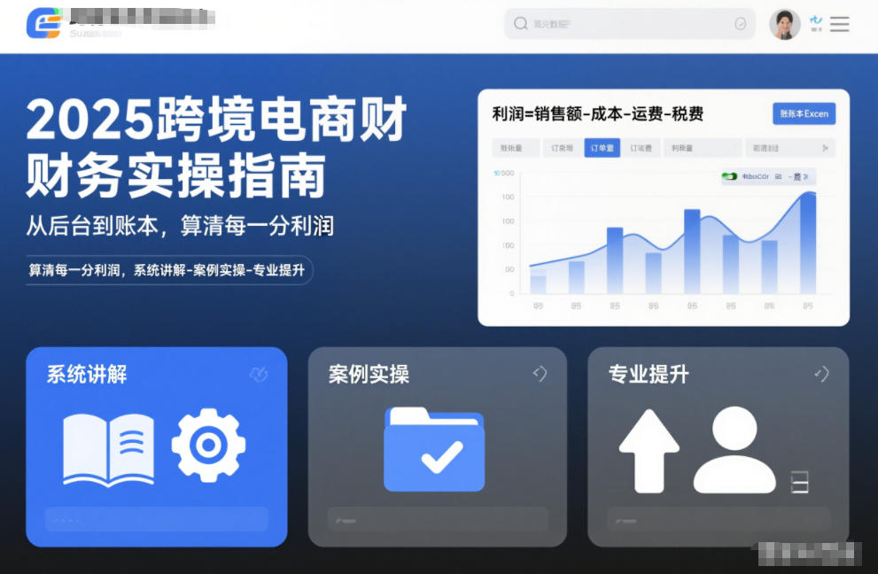 2025跨境电商财务实操指南，从后台到账本，算清每一分利润，系统讲解-案例实操-专业提升-生财