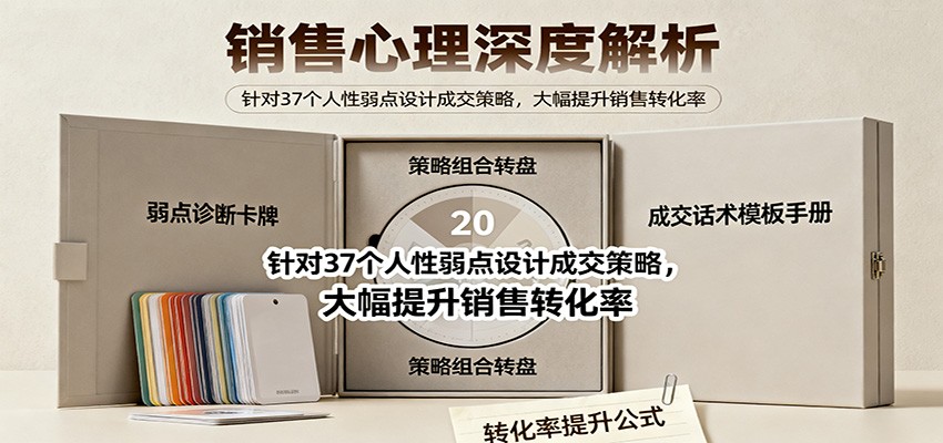 销售心理深度解析：针对37个人性弱点设计成交策略，大幅提升销售转化率！-生财