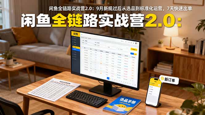 闲鱼全链路实战营2.0:9月新规过后从选品到标准化运营,7天快速出单-生财