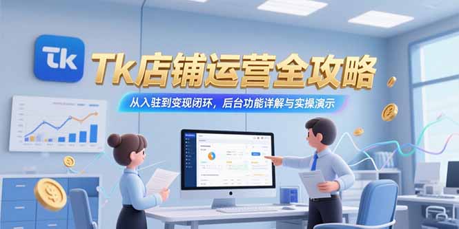 Tk店铺运营全攻略,从入驻到变现闭环,后台功能详解与实操演示-生财