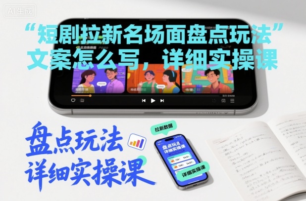 短剧拉新名场面盘点玩法文案怎么写，详细实操课-生财