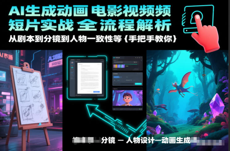 AI生成动画电影视频短片实战全流程解析,从剧本到分镜到人物一致性等手把手教你-生财