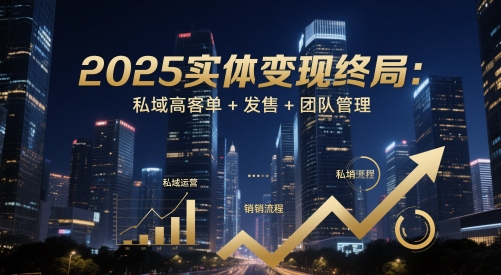 2025实体变现终局：私域高客单+发售+团队管理-生财