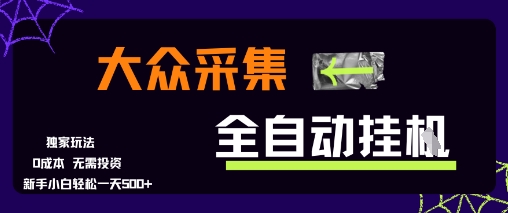 大众采集全自动玩法，新手小白轻松一天5张+，操作简单零成本【揭秘】-生财