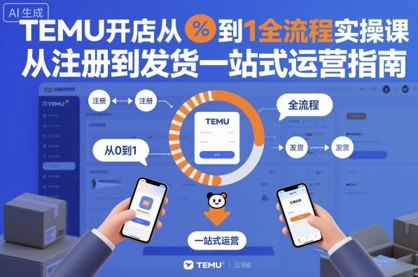 TEMU开店从0到1全流程实操课，从注册到发货一站式运营指南-生财