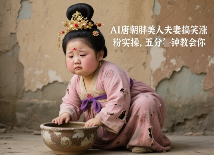 AI唐朝胖美人夫妻搞笑涨粉实操，五分钟教会你-生财