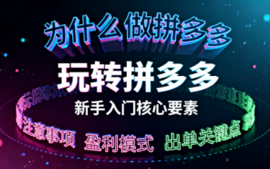 新手小白如何做拼多多-生财