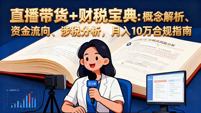 直播带货+财税宝典：概念解析、资金流向、涉税分析，月入10万合规指南-生财