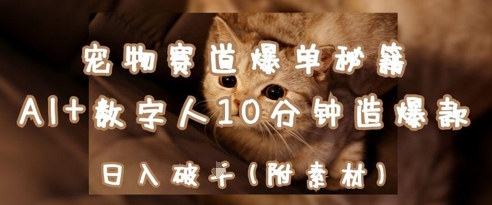 宠物赛道爆单秘籍：AI+数字人10分钟造爆款，日入1k-生财
