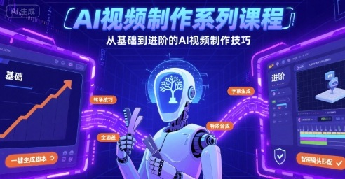 AI视频制作系列课程，从基础到进阶的AI视频制作技巧全涵盖-生财