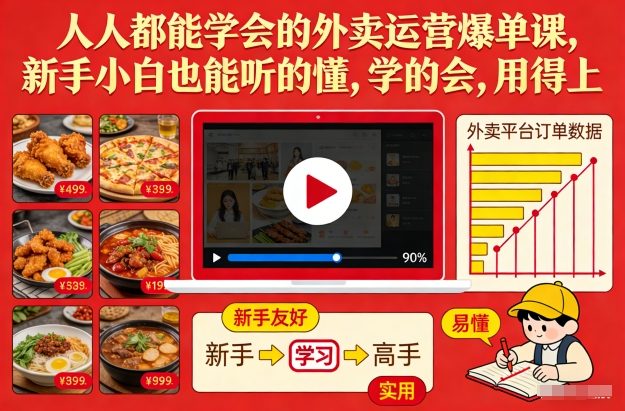 人人都能学会的外卖运营爆单课，新手小白也能听的懂，学的会，用得上-生财