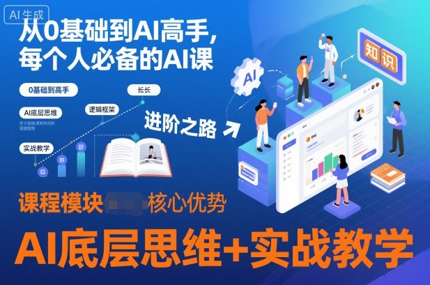 从0基础到AI高手，每个人必备的AI课，AI底层思维+实战教学-生财