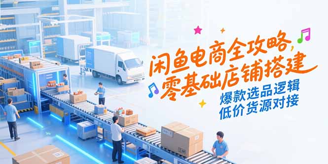 闲鱼电商全攻略，零基础店铺搭建，爆款选品逻辑，低价货源对接-生财