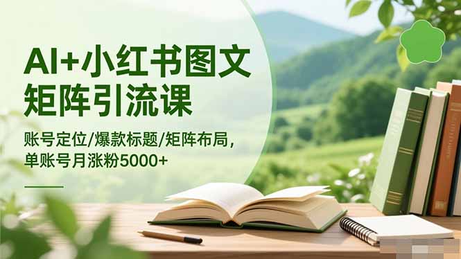 AI+小红书图文矩阵引流课：账号定位/爆款标题/矩阵布局/单账号月涨粉5000+-生财