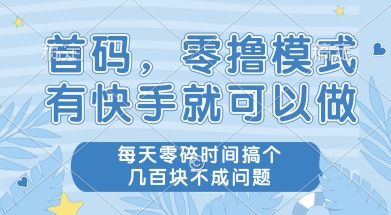 首码零撸项目，有快手就可以做，每天业务时间搞个几张不是问题【揭秘】-生财