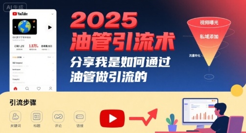 2025油管引流术，分享我是如何通过油管做引流的-生财