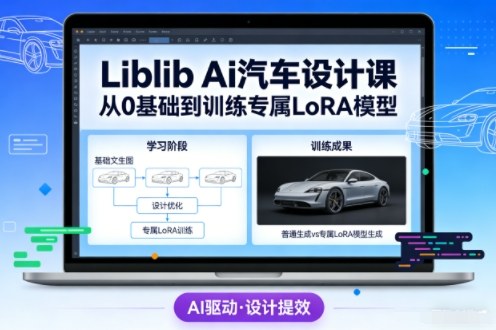 Liblib Ai汽车设计课，从0基础文生图，到教你训练专属设计和风格LoRA模型-生财