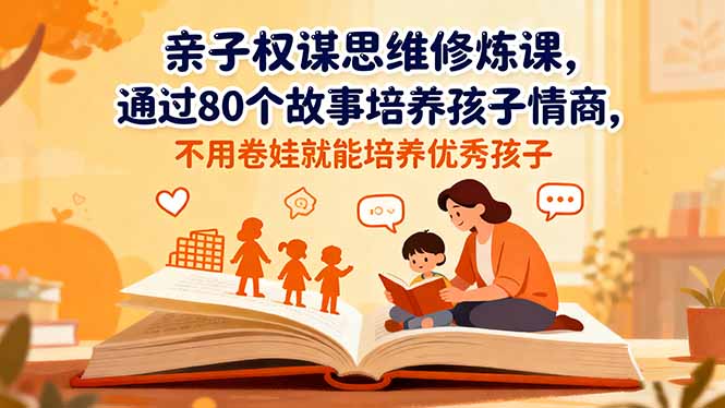 亲子权谋思维修炼课，通过80个故事培养孩子情商,不用卷娃就能培养优秀孩子-生财