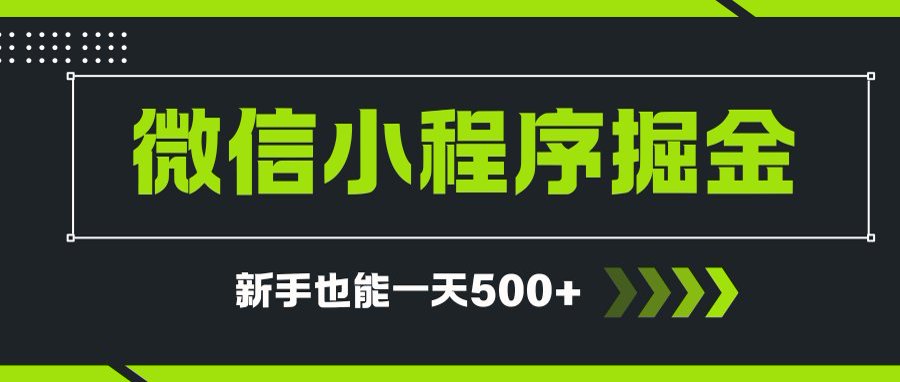 微信小程序自撸广告项目，0投资暴力玩法，新手小白一天轻松500+-生财