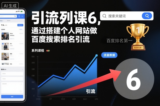 引流系列课6，通过搭建个人网站做百度搜索排名引流-生财