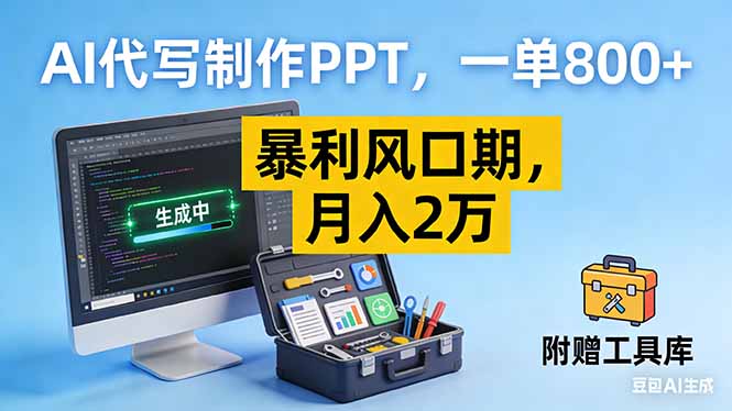 AI代写制作PPT，一单800+， 暴利风口期，月入2万【附工具】-生财