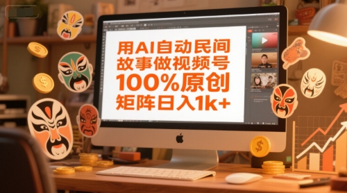 用AI自动民间故事做视频号,100%原创,矩阵日入1k+-生财