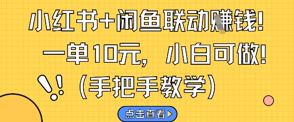 小红书+闲鱼联动挣钱,一单10元,小白可做-生财