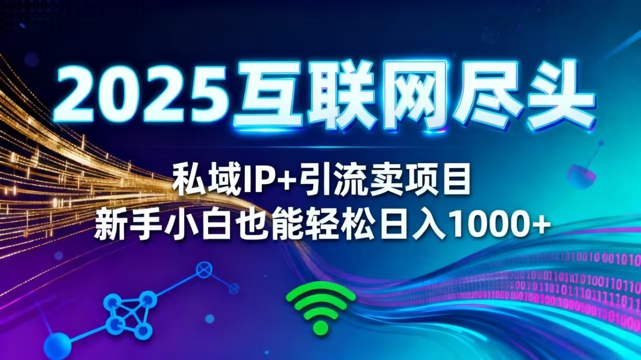 2025网创尽头王炸项目！私域 IP + 精准引流，新手小白在家躺赚日入 1000+-生财