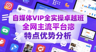自媒体VIP全实操卓越班，全网主流平台特点优势分析-生财