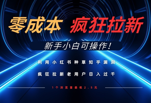 利用小红书种草知乎漏洞，零成本疯狂拉新日入数张，新手小白可操作-生财