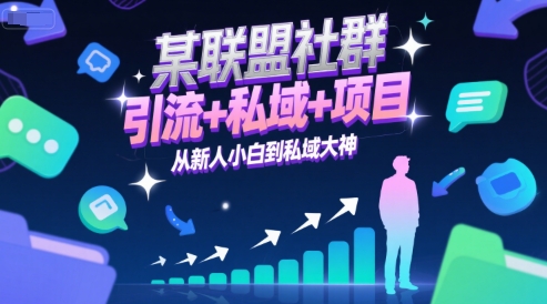 某联盟社群，引流+私域+项目，从新人小白到私域大神-生财