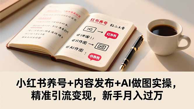 小红书养号+内容发布+AI做图实操,精准引流变现,新手月入过万-生财