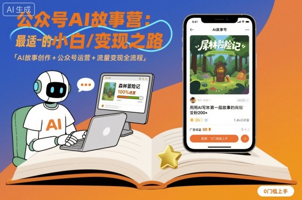公众号ai故事营，最适合小白的自媒体变现之路-生财
