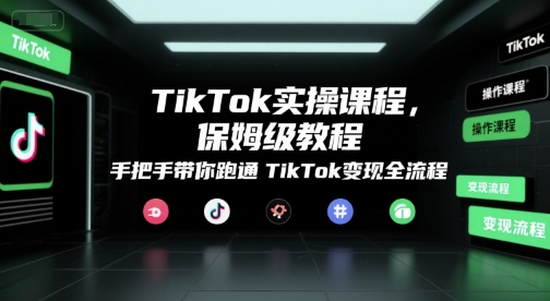 TikTok实操课程，保姆级教程，手把手带你跑通TikTok变现全流程-生财