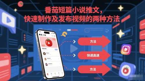 番茄短篇小说推文，快速制作及发布视频的两种方法-生财