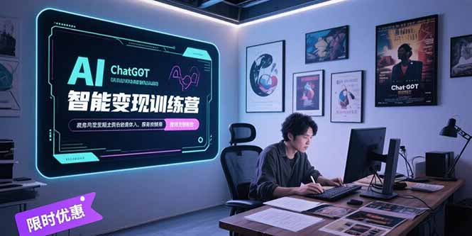 AI智能变现训练营，ChatGPT写作变现，电影解说制作，图文带货方法论-生财
